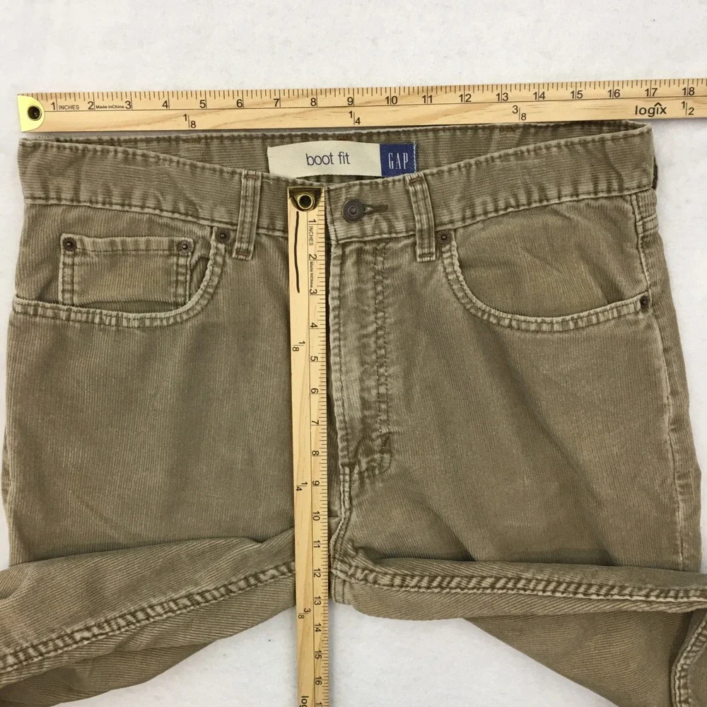 VINTAGE Gap Mens Y2K Boot Fit Corduroy Pants Khaki Brown 35x30 Fits 34 Waist